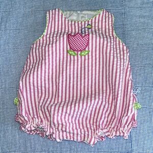 Florence Eiseman 6 month seersucker tulip bubble romper